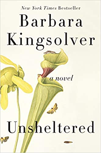 Book cover of "Unsheltered" by Barbara Kingsolver.