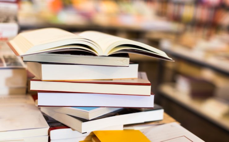 Stack of Books in a bookstore.